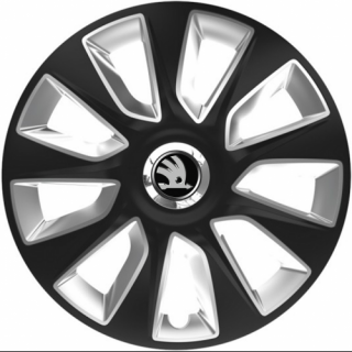 KRYTY KOLIES PRE ŠKODA 16" STRATOS black/silver 4ks