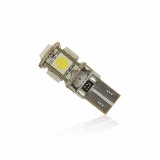 LED AUTO ŽIAROVKA 5 SMD5050 CANBUS RESISTOR, T10