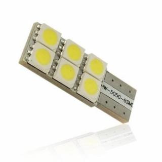 LED AUTO ŽIAROVKA 6 SMD5050 CANBUS RESISTOR, T10