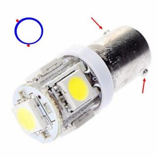 LED AUTO ŽIAROVKA H6W BA9S 5 SMD 5050 1W