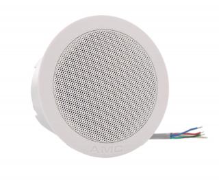 AMC PC 3WP - Stropný celopásmový reproduktor 6 W/100 V, 150 Hz – 20 kHz, ø115x90 mm, plastový s kovovou mriežkou, ochranným protipožiarnym krytom a dvojitou membránou