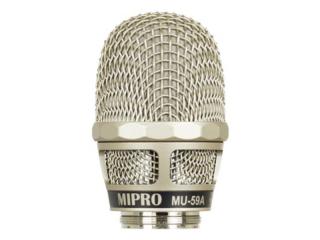 MIPRO MU-59A - Mikrofónna hlava osadená dynamickou vložkou. Smerovosť superkardioda, frekvenčný rozsah 50Hz-14kHz, citlivosť -53 dBV/Pa. Určené pre mikrofóny Mipro ACT-500H, ACT-700H, ACT-800H. Jednoduché a rýchle premontovanie. Kovová mriežka.