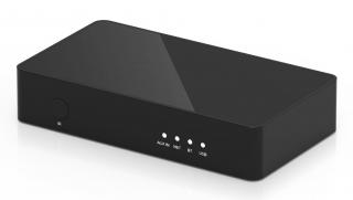 Monacor S-10 - Wi-Fi & Bluetooth 5.0 Stereo streamer s podporou Multi-Room prehrávanie internetových rádií, podcastov a hudobných súborov streamovanie cez Bluetooth 5.0 a Wi-Fi prostredníctvom bezplatnej aplikácie Android, alebo iOS