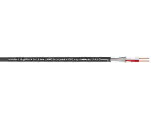 Sommer Cable 200-0311 SCUBA 14 HIGHFLEX - Symetrický kábel vhodný pre štúdiový a živé aplikáciel, priemer plášťa PVC 3,8 mm, prierez vodičov 2x0,14mm, tienenie 90% medené postriebrené