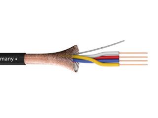 Sommer Cable 200-0461 CICADA 4 - Tenký symetrický inštalačný a patch kábel, kvalitný OFC meď a PUR obal, prierezy jadra 4x0,14mm, 95% medené tienenie, prierez PUR obalu 3,4mm. Farba čierna.