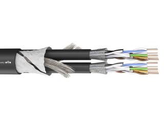 Sommer Cable 580-0311-02 MERCATOR DUO 2 x CAT.7 - Kvalitný digitálny kábel pre mobilné aplikácie aj pevné inštalácie. Lankové vedenie SFTP 4x2x0,51 mm² (AWG24), priemer PVC obalu 17,4 mm, farba čierna