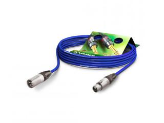 Sommer Cable SGMF-0300-BL - Mikrofónový kábel, konektory Neutrik XLR samec - XLR samica, dĺžka 3m. Prierezy vodičov 2x0,22mm. Farba modrá