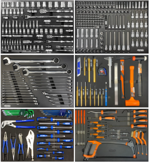 Dielenský box SPT TECH - čierny SP42265 Počet náradí: 381 kusov, Typ: Vybavený