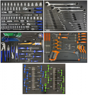 Dielenský box SPT TECH - modrý SP42265 Počet náradí: 230 kusov, Typ: Vybavený