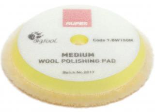 Rupes Wool Pad Medium - žltý vlnený stredne tvrdý kotúč (Stredne tvrdý, rezný vlnený leštiaci kotúč s výborným finišom.)