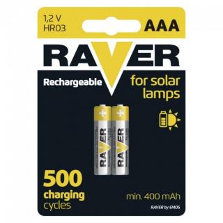 Batéria RAVER SOLAR HR03 nabíjateľná batéria 400 mAh bal. 2 ks AAA tužka PRO-215691