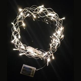 Kovový veniec - hrubý drôt  40 LED ø 30 cm TB LE-LK061WT