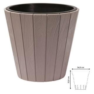 Kvetináč WOODE + vklad mocca 34,8 cm DBWO350-7529U