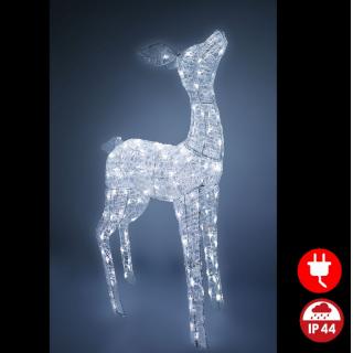 LED - Akrylová srnka XL cca 104x62x28cm Biela LE- 092I