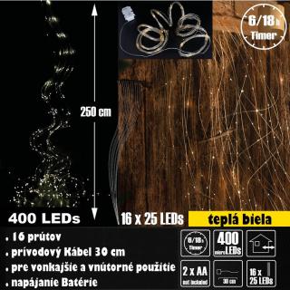 LED batériová reťaz - 400 micro LED IP44 LE-LK097