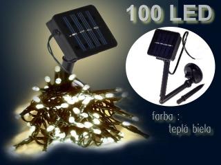 LED solárna reťaz 100 LED teplá biela LE-LK201W