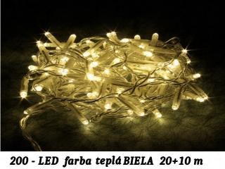 LED svetelná reťaz 2OO LED - teplá biela LE-LK003W