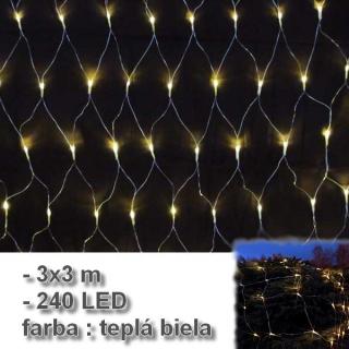 LED svetelná sieť 3x3 m - teplá biela LK-016W