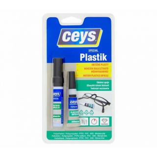 Lepidlo Ceys SPECIAL PLASTIK, na obtiažne plasty, sekundové, 3 g + 4 ml PRO-020293