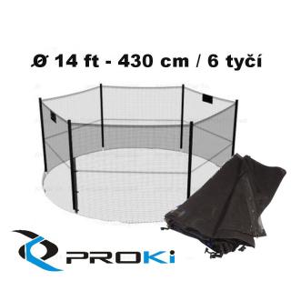 Proki | Ochranná sieť na trampolínu 430 cm - 6 tyčí PRO-214-6