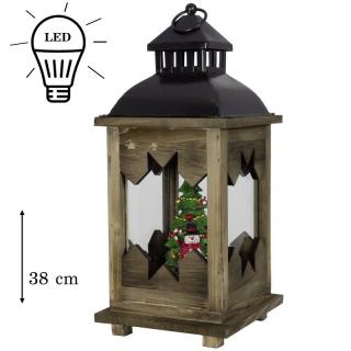 Vianočný Lampáš 38 cm s LED - Snehuliak PM-39674