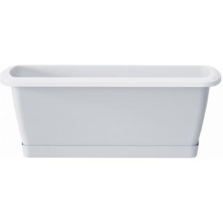 Záhradný Truhlík s miskoou RESPANA set White 49 cm PRO-500P-S449