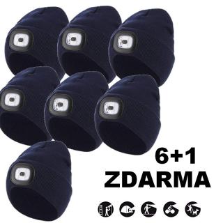 Zimná čiapka s LED svetlom Modrá - 6+1 ZDARMA PRO- 10378BL-7