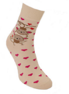 Foxysoxy valentínske dámske ponožky ZAĽÚBENÉ OPICE