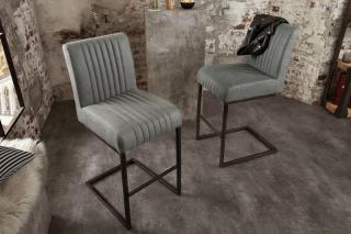 Barová stolička ASTON VINTAGE GRAY (Luxusná barová stolička Vintage šedá.)