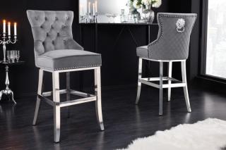 Barová stolička CASTELO GRAY (Luxusná barová stolička šedá.)