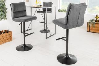Barová stolička Comfort Cord Gray (Dizajnová barová stolička prešívaná šedá.)