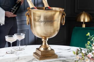 Chladič CHAMPAGNE ROYAL GOLD (Dizajnový chladič na nápoje, dekorácia zlatý.)