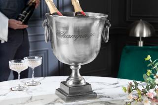 Chladič CHAMPAGNE ROYAL SILVER (Dizajnový chladič na nápoje, dekorácia strieborná.)