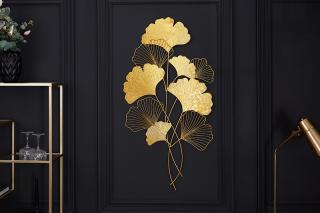 Dekorácia GINKGO GOLD BIG (Dizajnová dekorácia v zlatej farbe 110cm.)