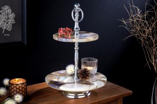 Etažér ACHAT NORB (Dizajnový etažér z achátového kameňa 33cm.)