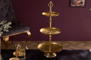 Etažér ORION GOLD III (Dizajnový etažér zlatý 65cm.)