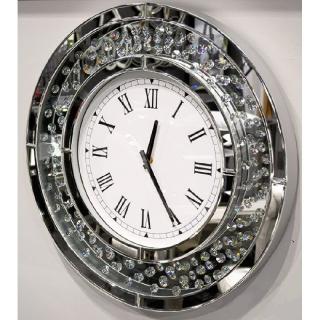 Hodiny ZEGAR CRYSTAL ROUND (Luxusné hodiny so zrkadlom a kryštálmi okrúhle 50cm.)