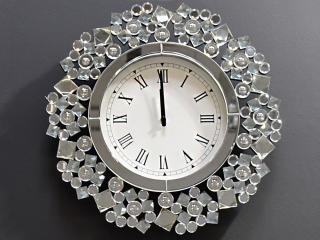 Hodiny ZEGAR JEWELRY ROUND (Luxusné hodiny na stenu so zrkadielkami 54cm.)