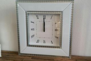 Hodiny ZEGAR WHITE (Luxusné hodiny so zrkadlom biele 50x50cm.)