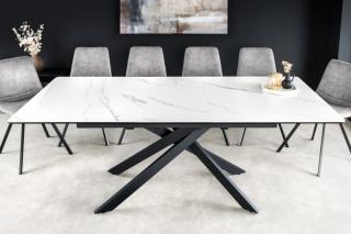 Jedálenský stôl Alpine White Mramor 200 (Veľký jedálenský rozťahovací stôl 160-200cm.)