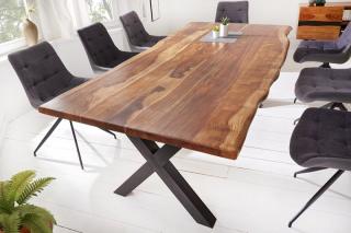 Jedálenský stôl AMARETO 180 (Jedálenský stôl z masívneho dreva a kovu 180cm.)