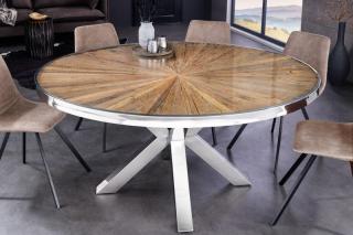 Jedálenský stôl Barracuda Round Chrome 120 (Dizajnový okrúhly jedálenský stôl so sklom 120cm.)