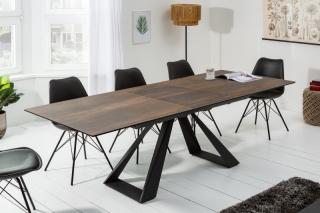 Jedálenský stôl CONCORD BROWN (Rozkladací jedálenský stôl vo vzhľade tmavého dubu 180-230cm.)