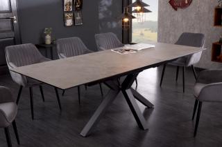 Jedálenský stôl ETERNIT DARK BETON (Rozkladací jedálenský stôl v prevedení betón 180-225cm.)