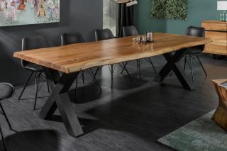 Jedálenský stôl MAMMUT X 240 DARK (Veľký jedálenský stôl z masívneho dreva a kovu 240cm.)