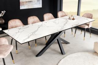 Jedálenský stôl Marvel White Mramor 260 (Veľký jedálenský rozťahovací stôl 180-220-260cm.)