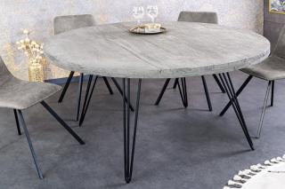 Jedálenský stôl SCORPION GRAY 120 (Okrúhly jedálenský stôl z masívu šedý 120cm.)