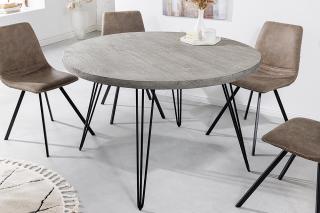 Jedálenský stôl SCORPION GRAY 80 (Okrúhly jedálenský stôl z masívu šedý 80cm.)