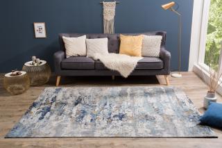 Koberec AMON BLUE II (Dizajnový koberec modrý 240x160cm.)