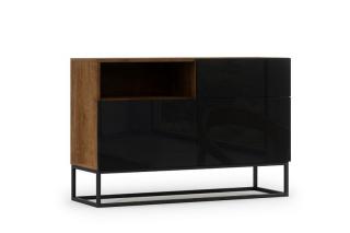 Komoda Avorio Black Small (Malá komoda čierny lesk/dub artisan 120cm.)